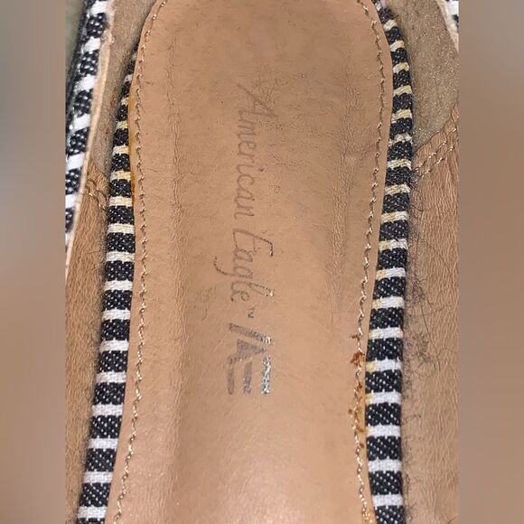 American Eagle Outfitters, Blue & White Stripe Espadrilles 2” Wedges, Size 7 - Picture 8 of 8